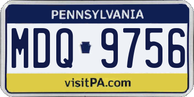 PA license plate MDQ9756