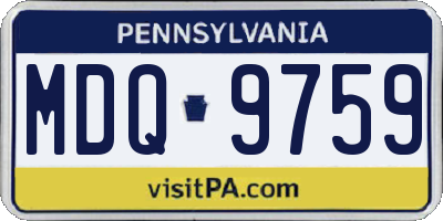 PA license plate MDQ9759