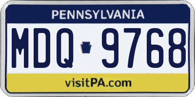 PA license plate MDQ9768