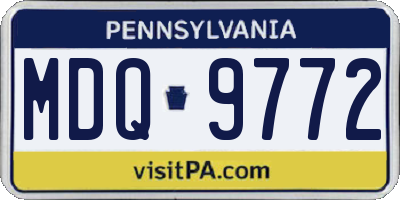 PA license plate MDQ9772