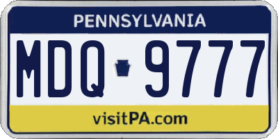 PA license plate MDQ9777