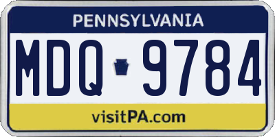 PA license plate MDQ9784