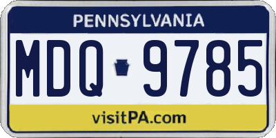 PA license plate MDQ9785