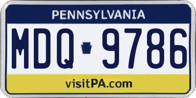 PA license plate MDQ9786
