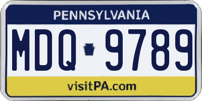 PA license plate MDQ9789