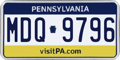 PA license plate MDQ9796