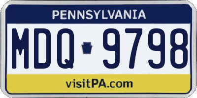 PA license plate MDQ9798
