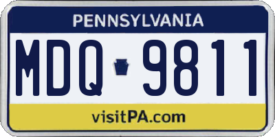 PA license plate MDQ9811