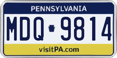PA license plate MDQ9814