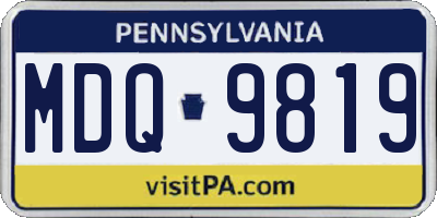 PA license plate MDQ9819