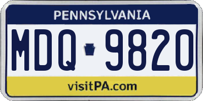 PA license plate MDQ9820