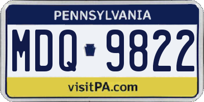 PA license plate MDQ9822