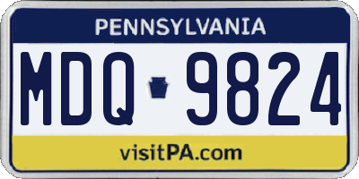 PA license plate MDQ9824