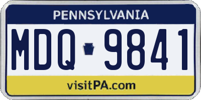 PA license plate MDQ9841
