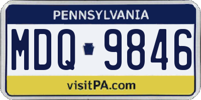 PA license plate MDQ9846