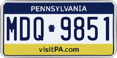 PA license plate MDQ9851