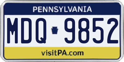 PA license plate MDQ9852