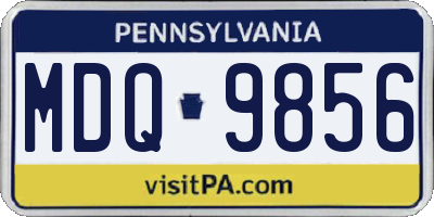 PA license plate MDQ9856