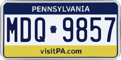 PA license plate MDQ9857