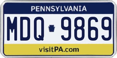 PA license plate MDQ9869