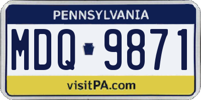 PA license plate MDQ9871