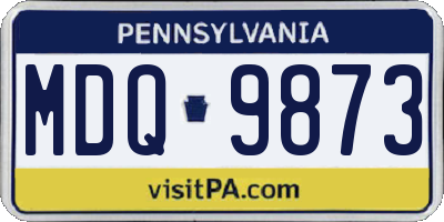 PA license plate MDQ9873