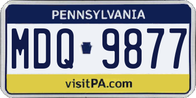PA license plate MDQ9877