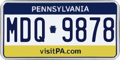 PA license plate MDQ9878