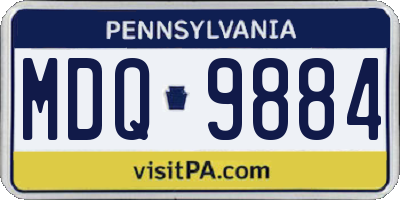 PA license plate MDQ9884