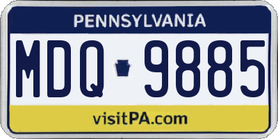 PA license plate MDQ9885