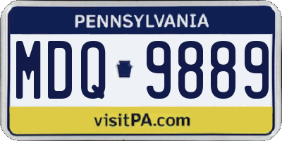 PA license plate MDQ9889