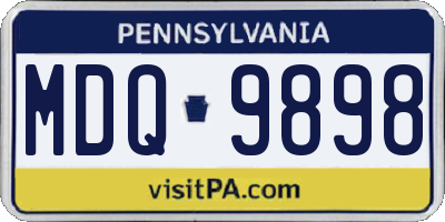 PA license plate MDQ9898