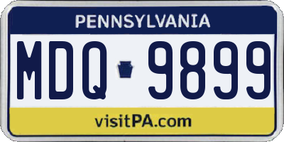 PA license plate MDQ9899