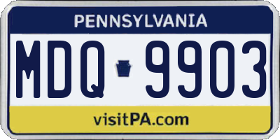 PA license plate MDQ9903