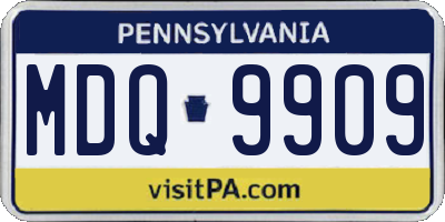 PA license plate MDQ9909