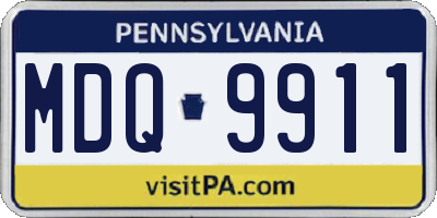 PA license plate MDQ9911
