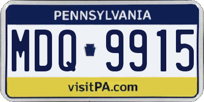PA license plate MDQ9915