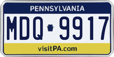 PA license plate MDQ9917