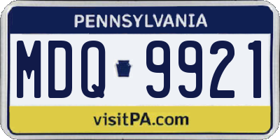 PA license plate MDQ9921
