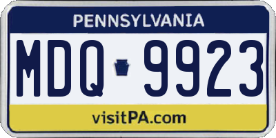 PA license plate MDQ9923