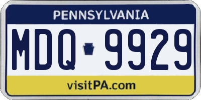 PA license plate MDQ9929