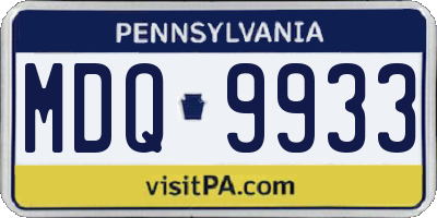 PA license plate MDQ9933
