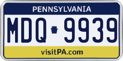 PA license plate MDQ9939