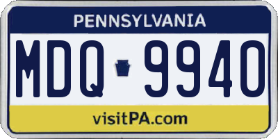 PA license plate MDQ9940