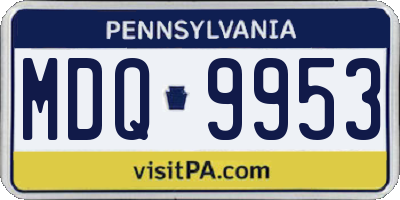 PA license plate MDQ9953