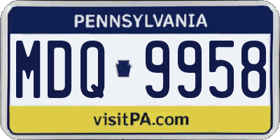 PA license plate MDQ9958
