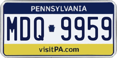 PA license plate MDQ9959