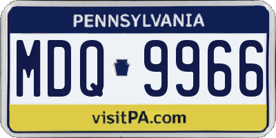 PA license plate MDQ9966