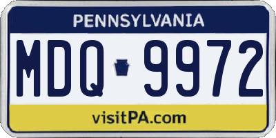 PA license plate MDQ9972