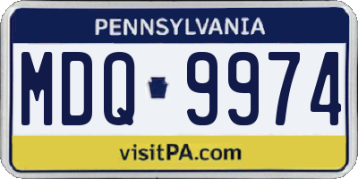 PA license plate MDQ9974